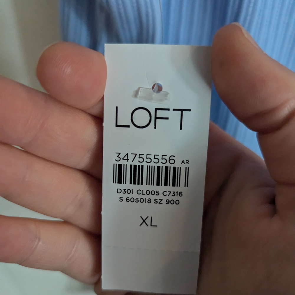 LOFT Light Blue Ruffle Top - Picture 3 of 3